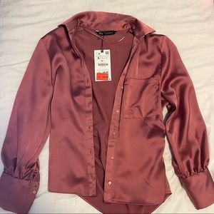 Zara long sleeve button up top